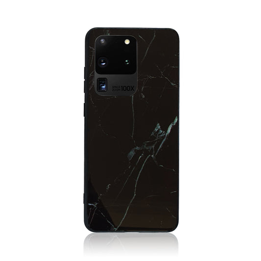 Black and White Tempered Glass Samsung Case