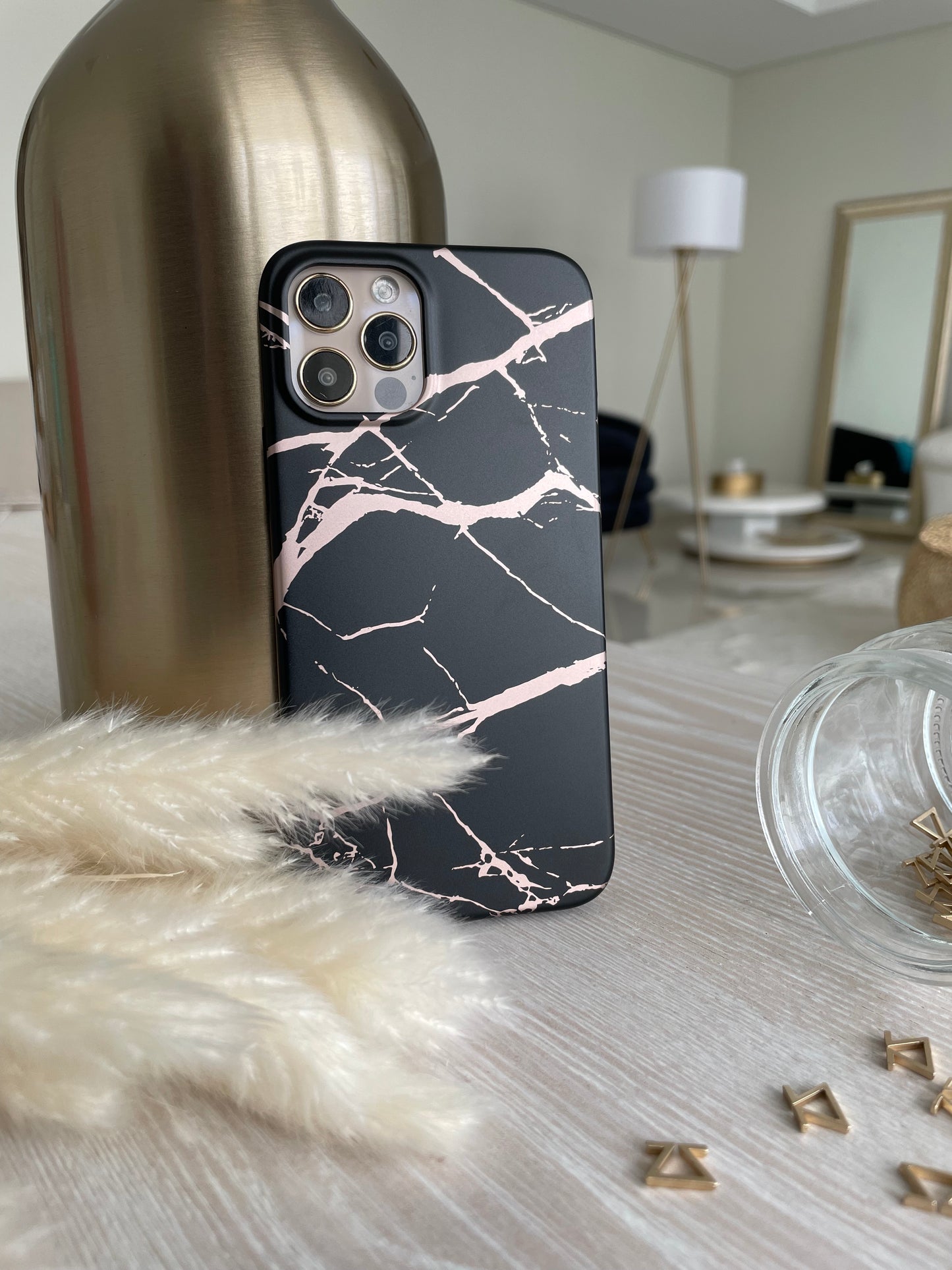 Black and Rose Gold Silicon iPhone Case