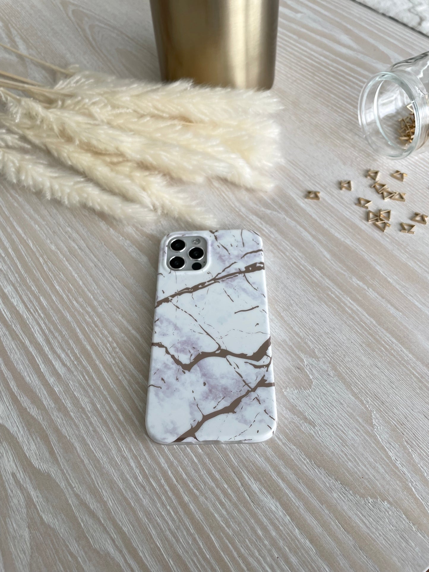 White and Rose Gold Silicon iPhone Case