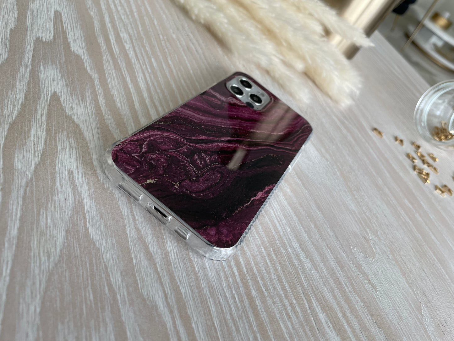 Plum Marble iPhone Silicon Case