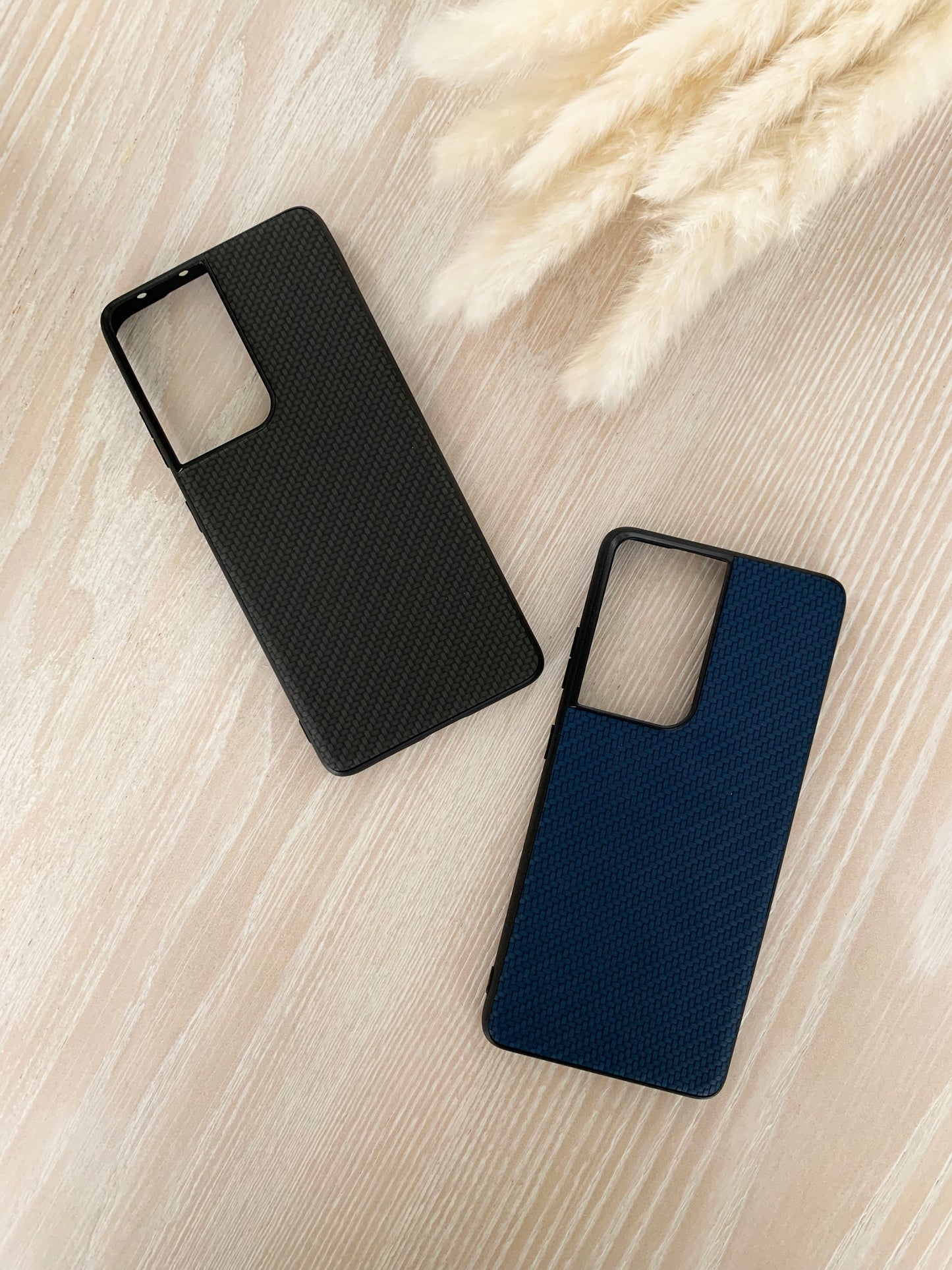 Black Textured Leather Samsung Case