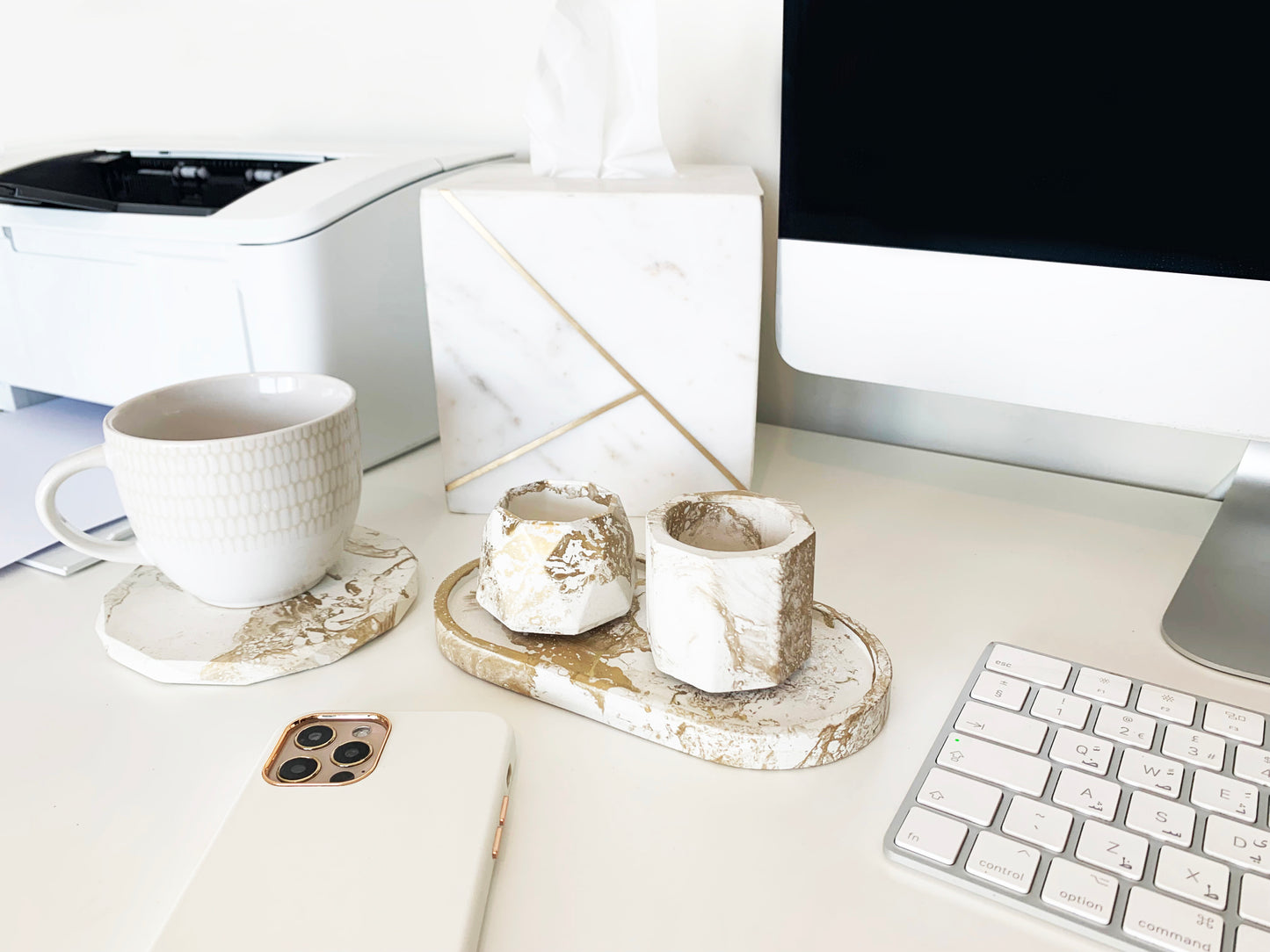 MARBLE DESK ORGANIZER (SET 3)