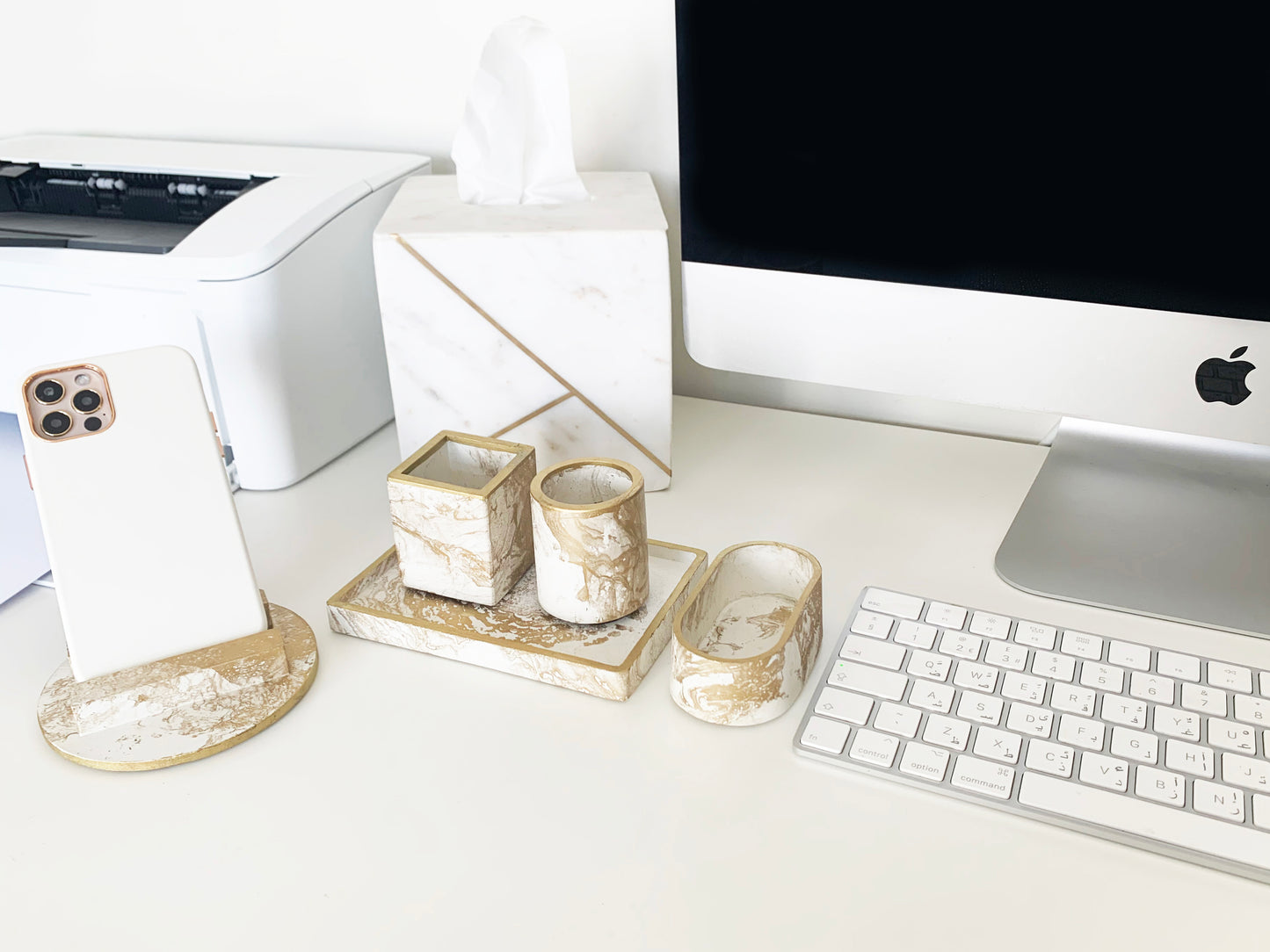 MARBLE DESK ORGANIZER (SET 7)