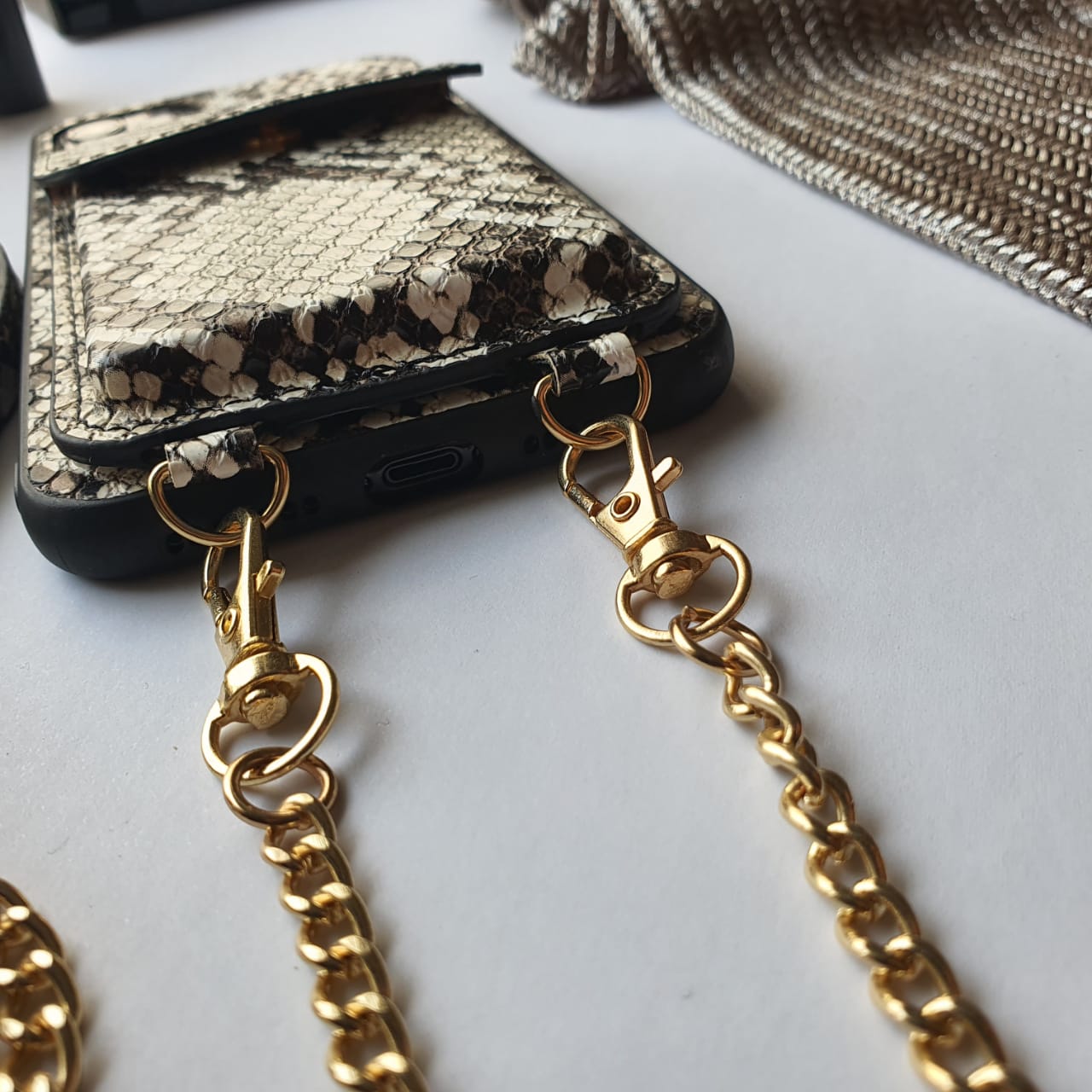 Python Pattern Leather Wallet iPhone Case