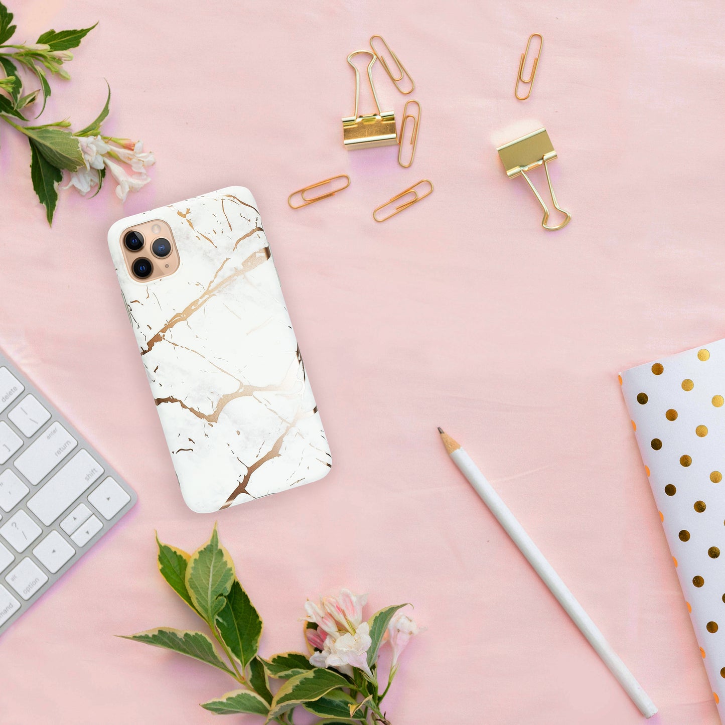 White and Rose Gold Silicon Samsung Case