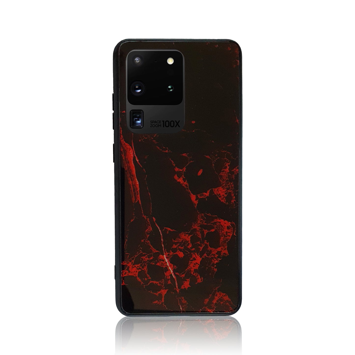 Black and Red Tempered Glass Samsung Case