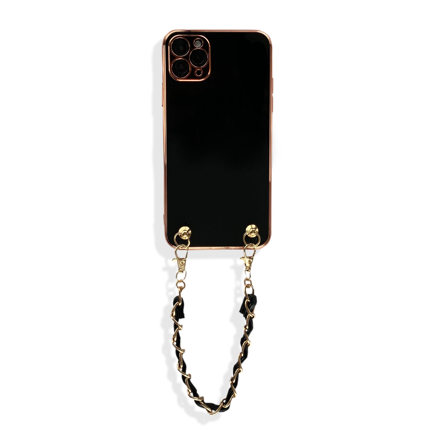 Black Glossy iPhone Case with Strap