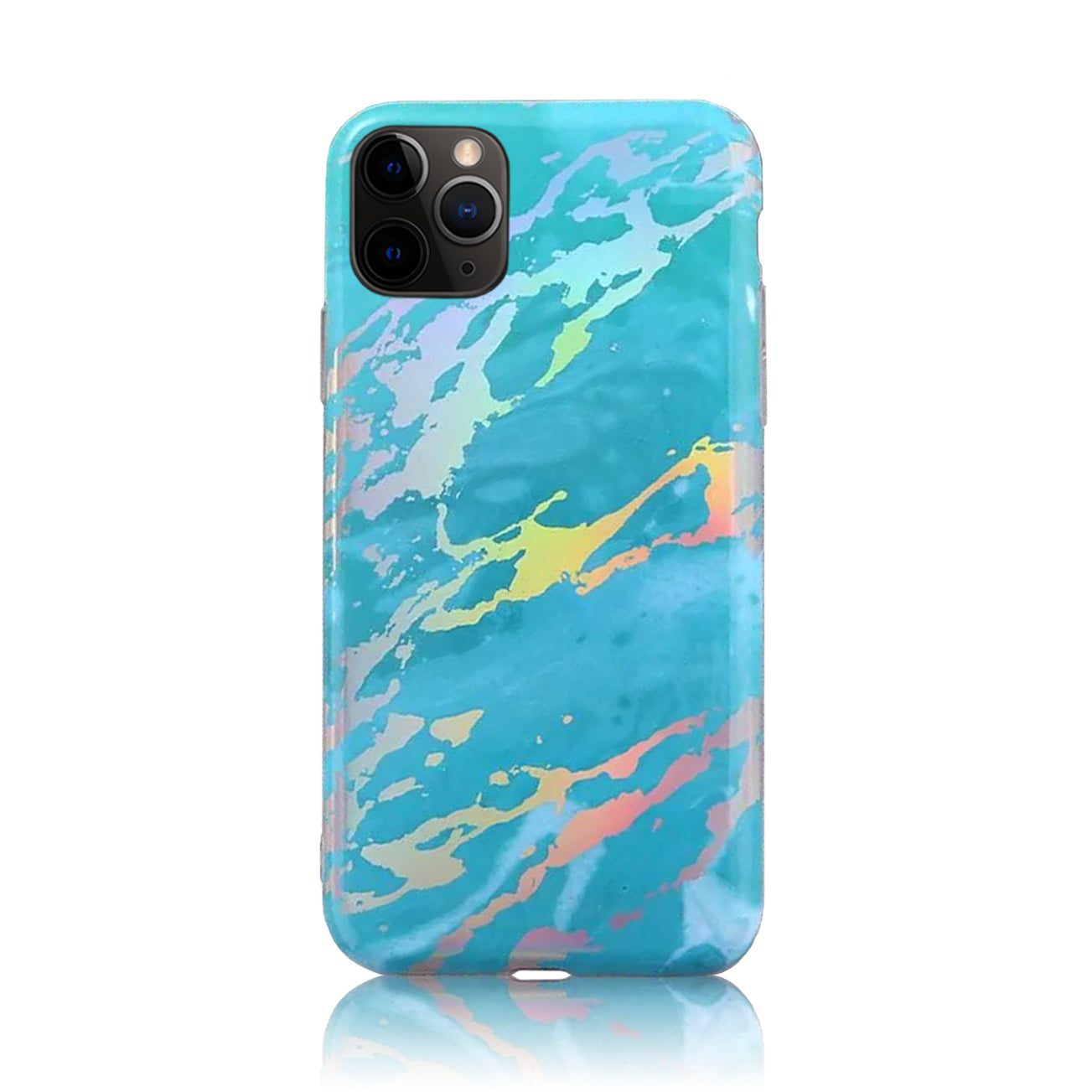 Turquoise Silver Holographic Silicon Case