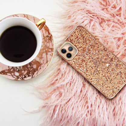 Crystal Studded Rose Gold Silicon iPhone Case