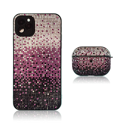 Crystal Gradient Purple Silicon iPhone Case with AirPods Pro