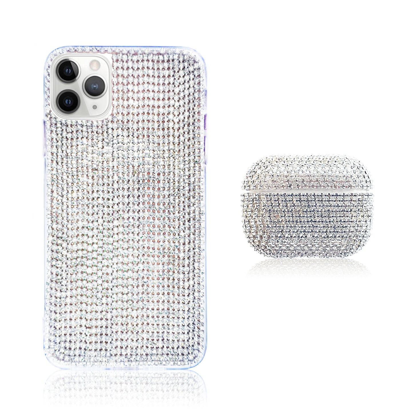 Crystal White Silicon iPhone Case with AirPods Pro