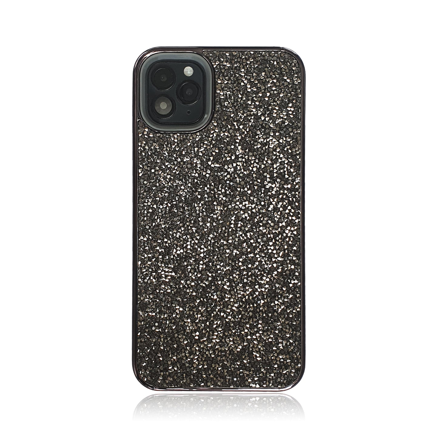 Crystal Studded Grey-Black Silicon iPhone Case