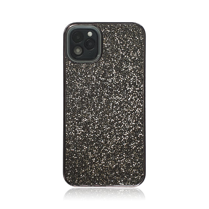 Crystal Studded Grey-Black Silicon iPhone Case – Cazset Crystal Studded Grey-Black Silicon iPhone Case – Cazset