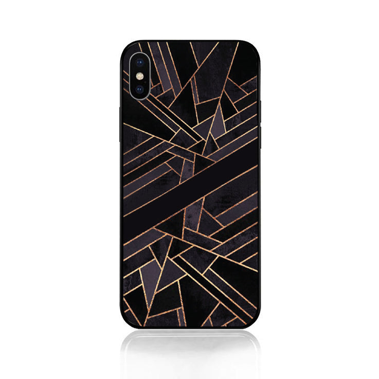 Geometric Gold and Mauve Tempered Glass Case