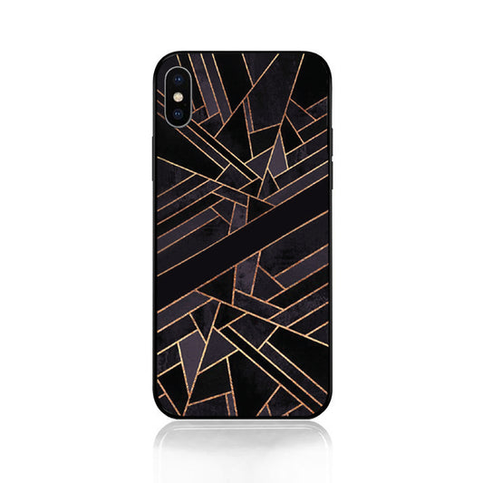 Geometric Gold and Mauve Tempered Glass Case