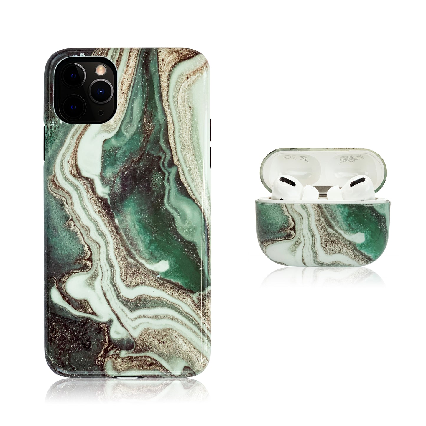 Green Marble Hybrid Case Combo
