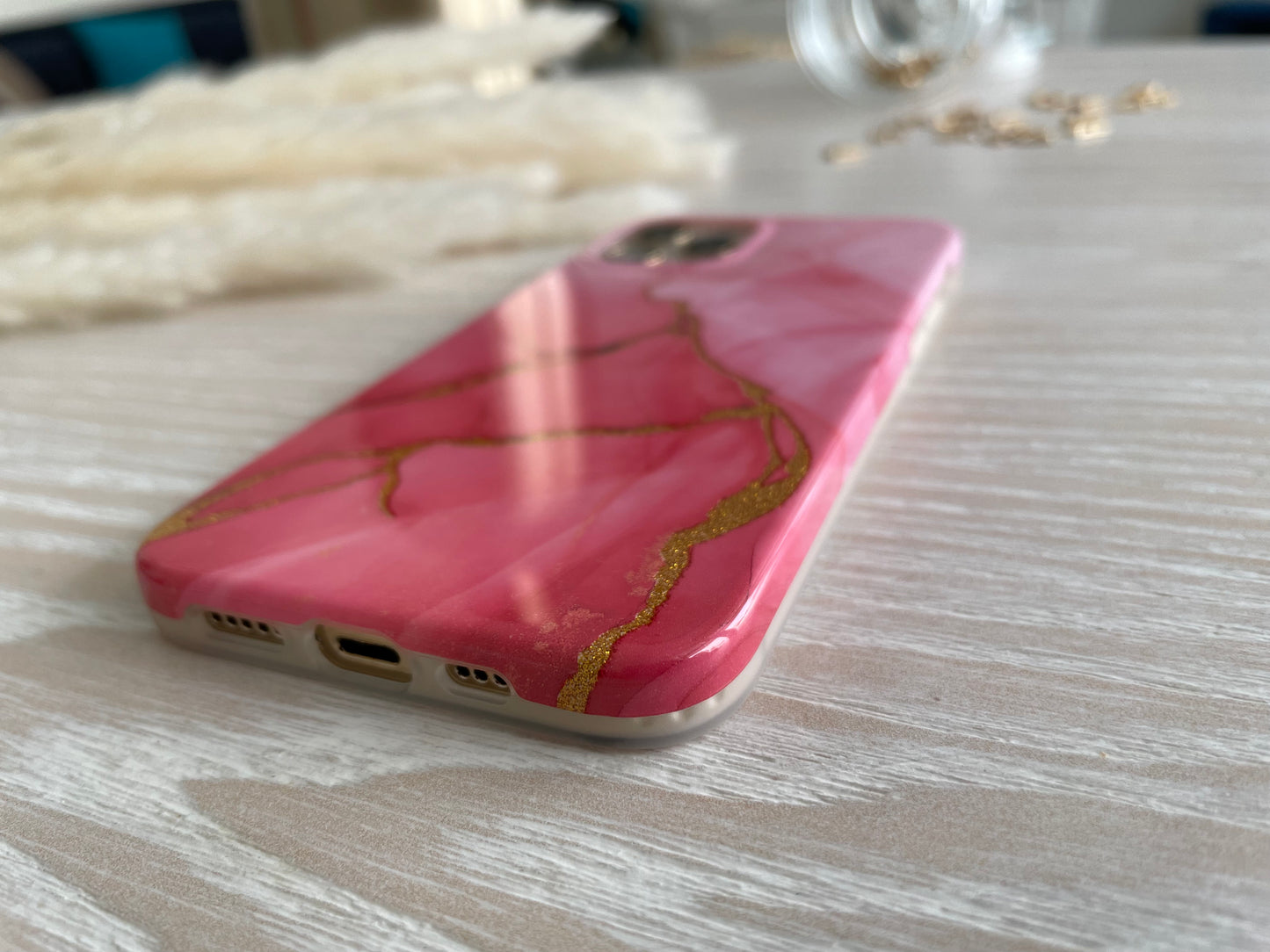 Raspberry and Gold iPhone Silicon Case