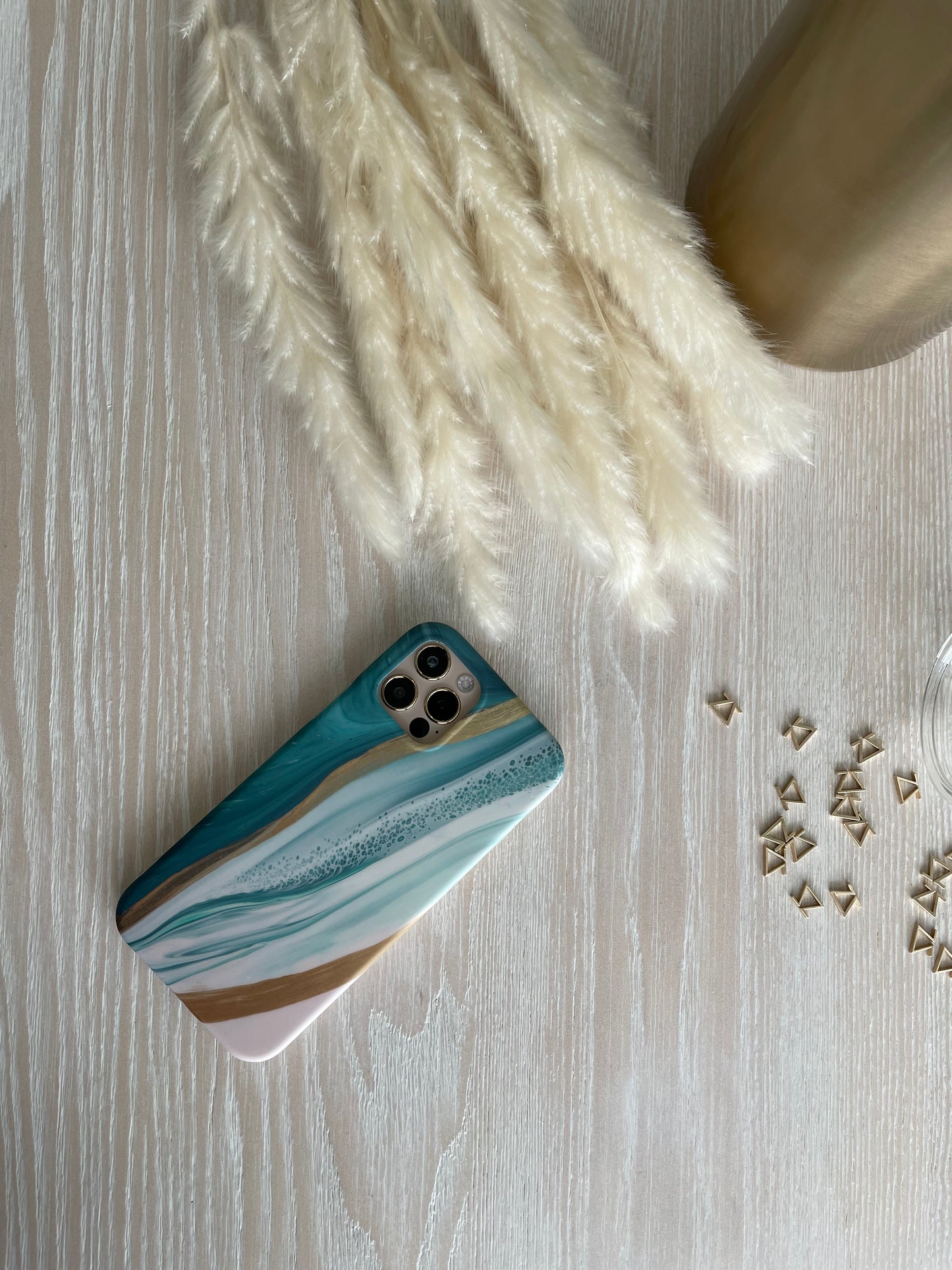 Teal and Gold iPhone Silicon Case