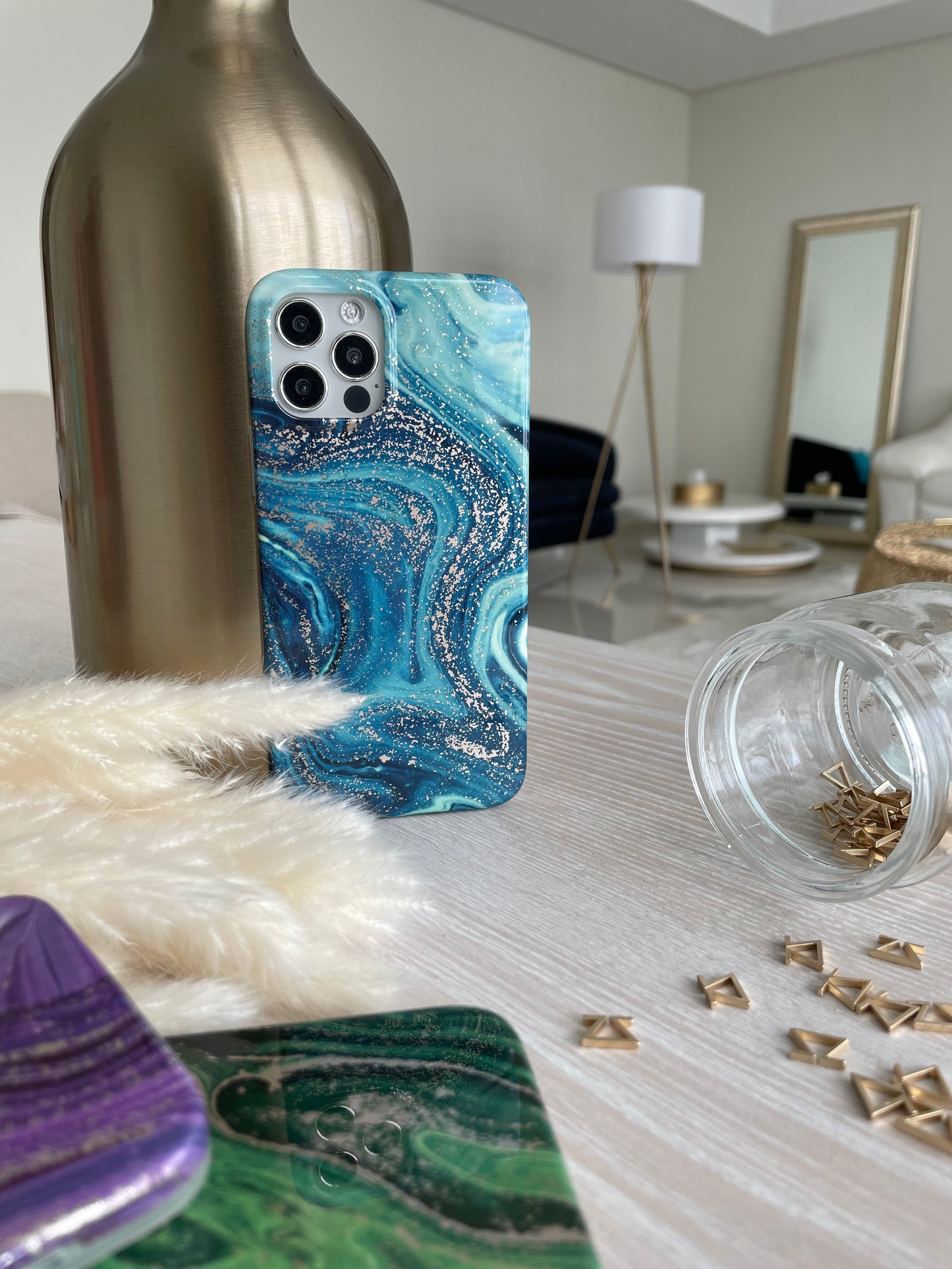 Aquamarine Marble iPhone Silicon Case