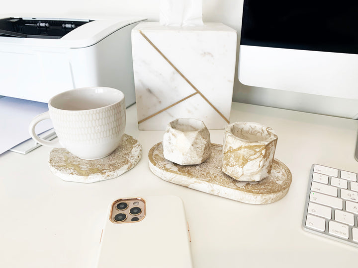 MARBLE DESK ORGANIZER (SET 4)