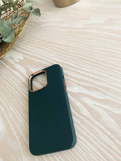 Teal Leather Case with Gold Detail