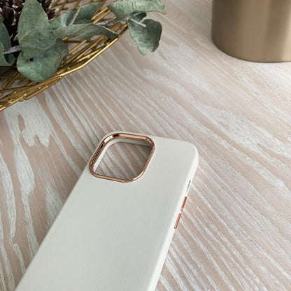 White Leather Case with Gold Detail