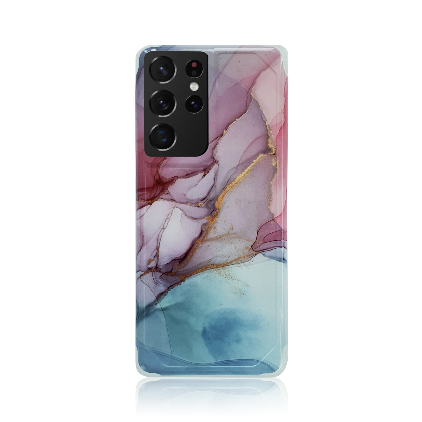 Pink and Blue Marble Silicon Samsung Case