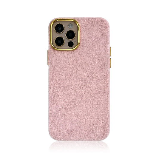 Pink Plush Fleece Case with Gold Detail