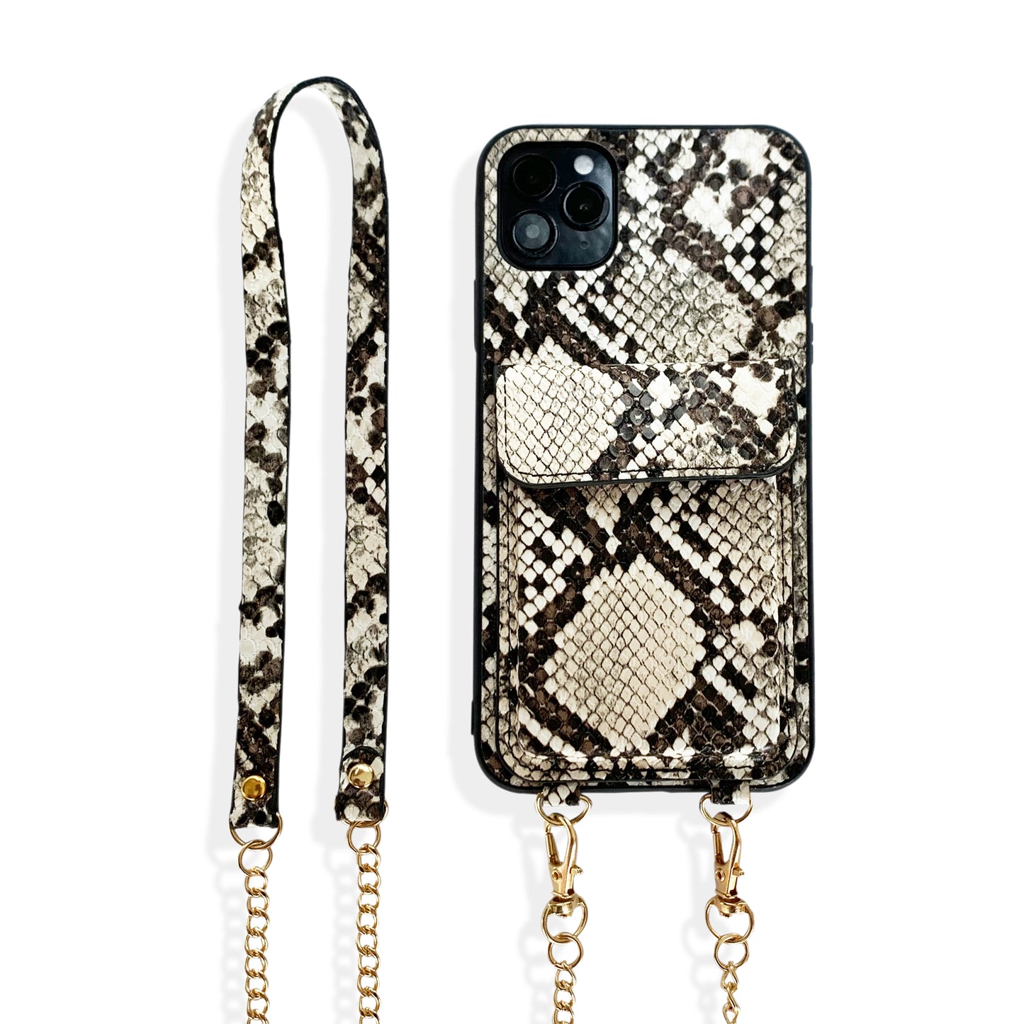 Python Pattern Leather Wallet iPhone Case