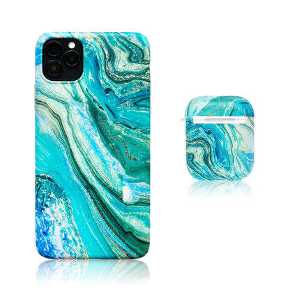 Sea Marble Silicon iPhone Case with AirPods