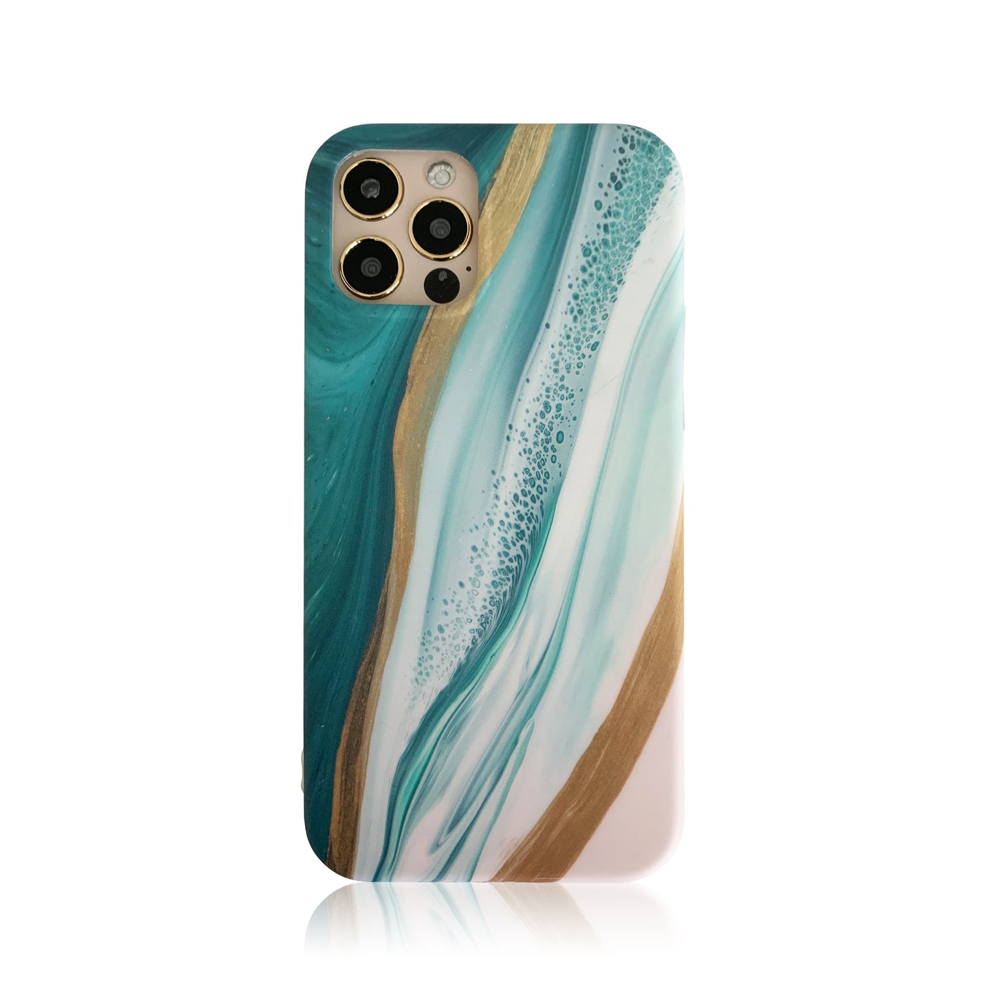 Teal and Gold iPhone Silicon Case