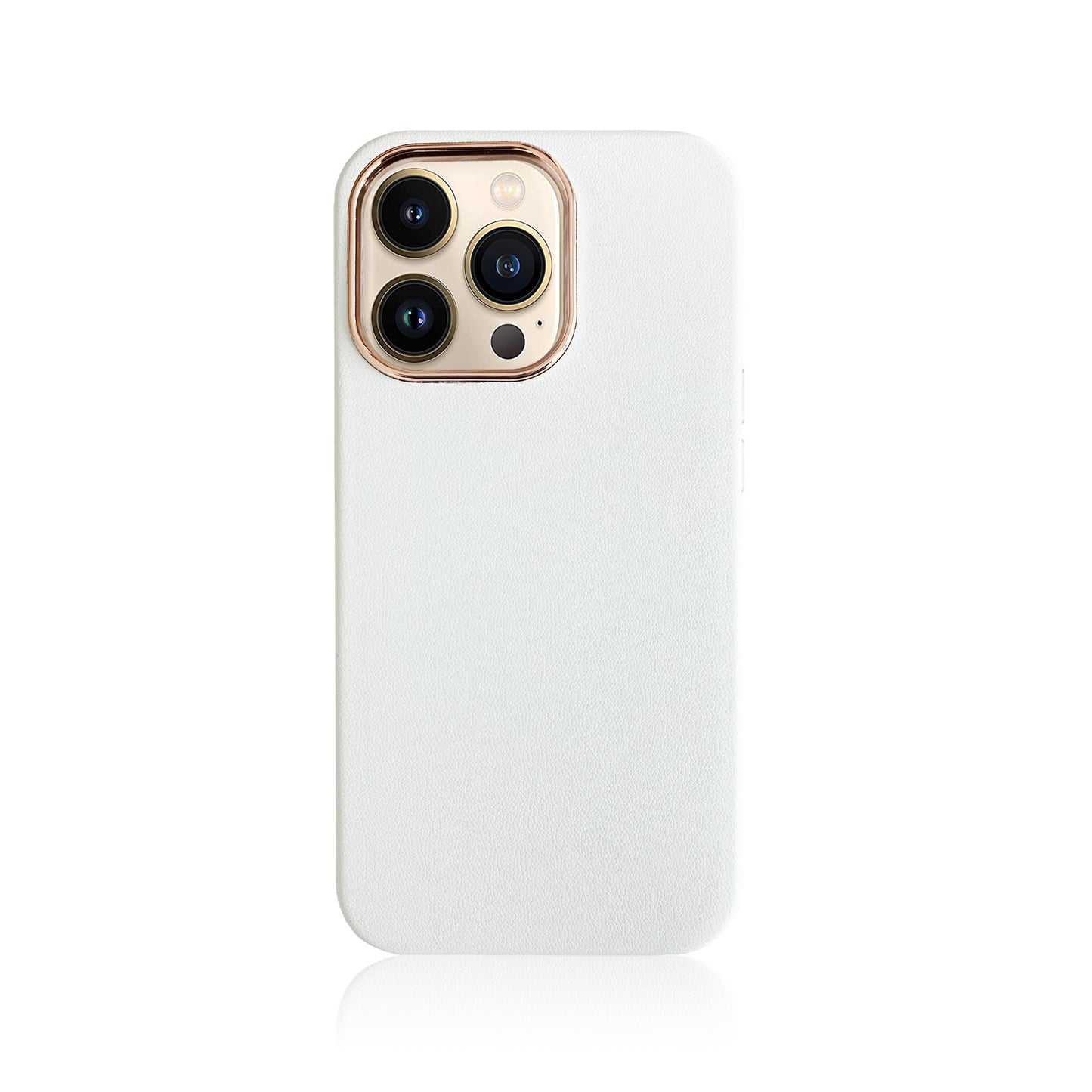 White Leather Case with Gold Detail