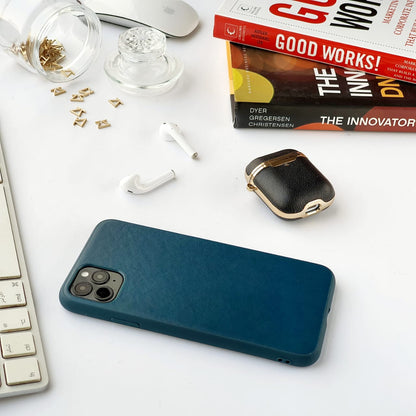 Teal Leather Samsung Case